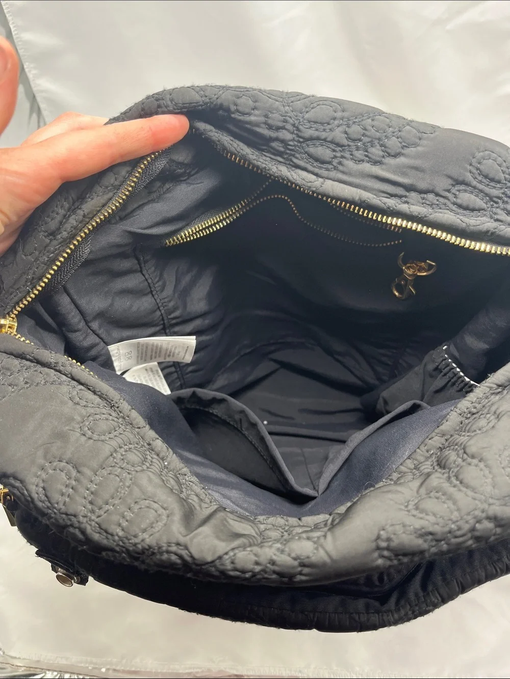 Petunia Pickle Bottom Black Quilted Boxy Backpack Diaper Bag
